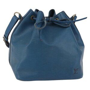 Authentic LOUIS VUITTON Epi Petit Noe Shoulder Bag Blue M44105 LV